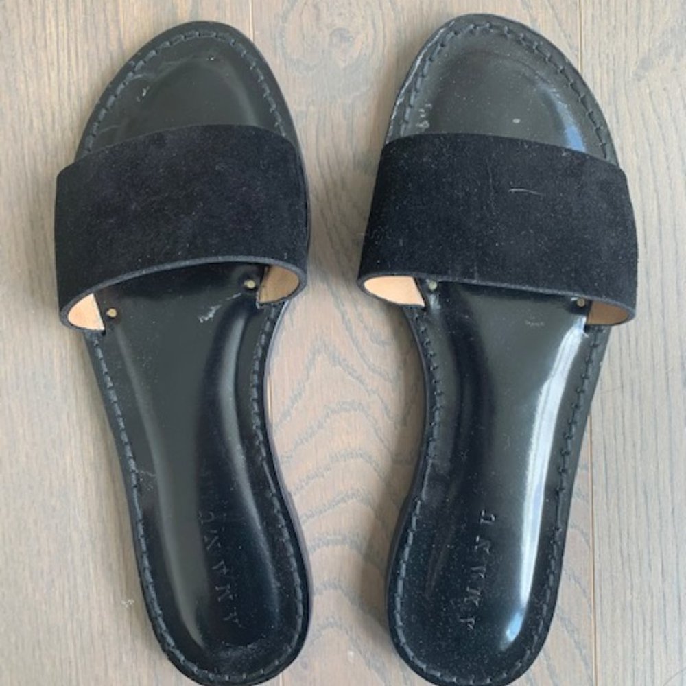 Amanu Black Suede / Leather Sandal Sz 7